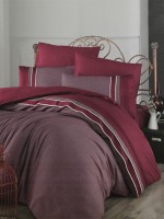 First choice Imaj bordo- Dark red vip сатин постельное белье евро 200х220