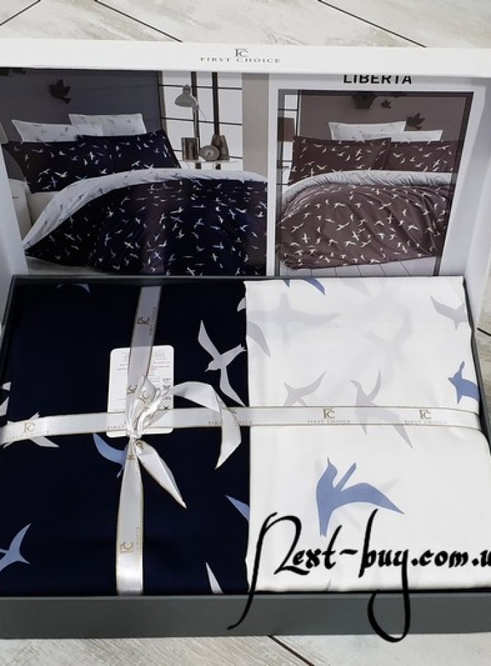First Choice Liberta Lacivert(navy blue) постільна білизна сатин полуторний 160х220 - Зображення 2