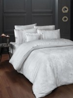 First choice Buhara Beyaz-White vip сатин постельное белье евро 200х220