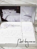 First choice Buhara Beyaz-White vip сатин постельное белье евро 200х220 — изображение 2