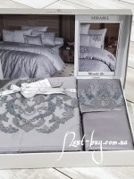 First choice Mirabel Gri-Grey vip сатин постельное белье евро 200х220 — изображение 2