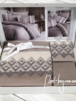 First choice Vitaly Bej-Beige vip сатин постельное белье евро 200х220 — изображение 2