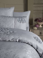 First choice Mirabel Gri-Grey vip сатин постельное белье евро 200х220