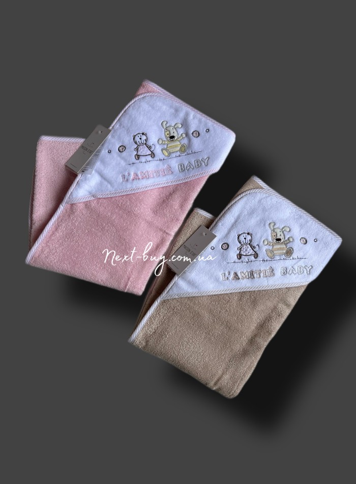 Maison D`or Lamite pink дитячий махровий рушник - куточок з вишивкою рожевий 76x76 - Зображення 5