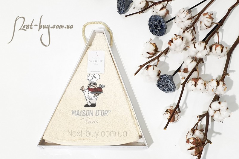 Maison D`or Maxi box круглое махровое кухонное полотенце 1шт 70х70 хлопок шоколадный — изображение 1
