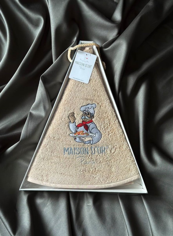 Maison D`or Maxi box круглое кухонное полотенце 1шт 70х70 хлопок бежевый — изображение 5