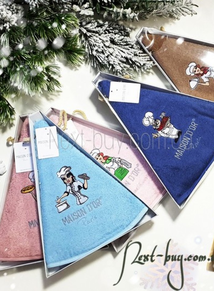 Maison D`or Maxi box круглое махровое кухонное полотенце 1шт 70х70 хлопок шоколадный — изображение 2