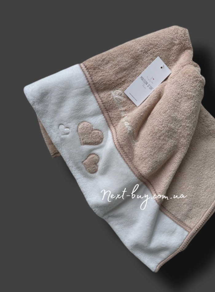Maison D`or Monique Hearts махровое полотенце для сауны 85х150 розовое — изображение 3