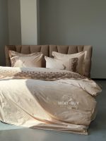 Постільна білизна Maison D'or Helena Bej 200x220см сатин з мереживом - Зображення 2