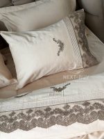 Постільна білизна Maison D'or Helena Bej 200x220см сатин з мереживом - Зображення 7