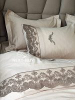 Постільна білизна Maison D'or Helena Bej 200x220см сатин з мереживом