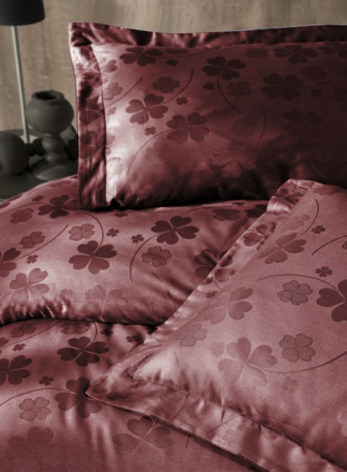First choice Clover Bordo(dark red) постельное белье сатин-жаккард евро 200х220 — изображение 2