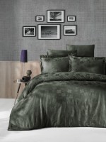 First choice Clover Haki(dark green) постільна білизна сатин-жакард полуторний 160х220