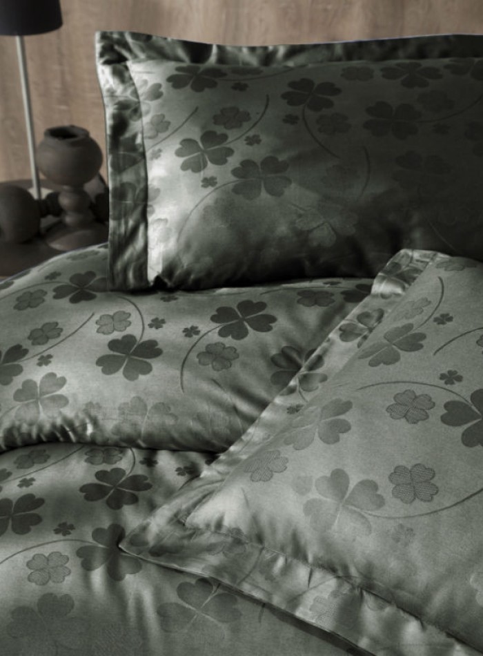 First choice Clover Haki(dark green) постільна білизна сатин-жакард полуторний 160х220 - Зображення 2