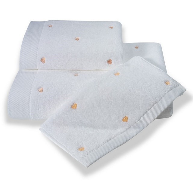 Maison D'or Micro Cotton Love махровое полотенце банное 85х150 белое с оранжевым — изображение 1