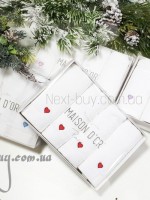 Maison D'or Micro Cotton Soft Embroidery набір бавовняних рушників 4шт white-red - Зображення 2