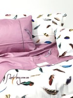 Maison D'or Pulume Volante dark lilac постельное белье 200x220см сатин с вышивкой евро