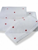 Maison D'or Soft Hearts махровий рушник банний 85х150 білий з червоним - Зображення 2