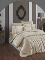 First choice Stella Sutlu kahve-Cappuccino сатин постільна білизна евро 200х220