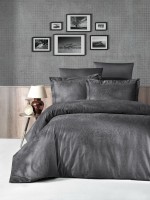First choice Tecna Fume(Anthracite) постільна білизна сатин-жакард евро 200х220