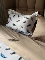 Maison D'or Pulume Volante beige постельное белье 200x220см сатин с вышивкой евро — изображение 7