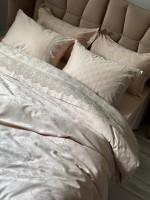 Maison D'or Mirabella Dantella beige постільна білизна 200x220см сатин жаккард бежевий - Зображення 2