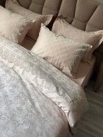 Maison D'or Mirabella Dantella beige постільна білизна 200x220см сатин жаккард бежевий - Зображення 4