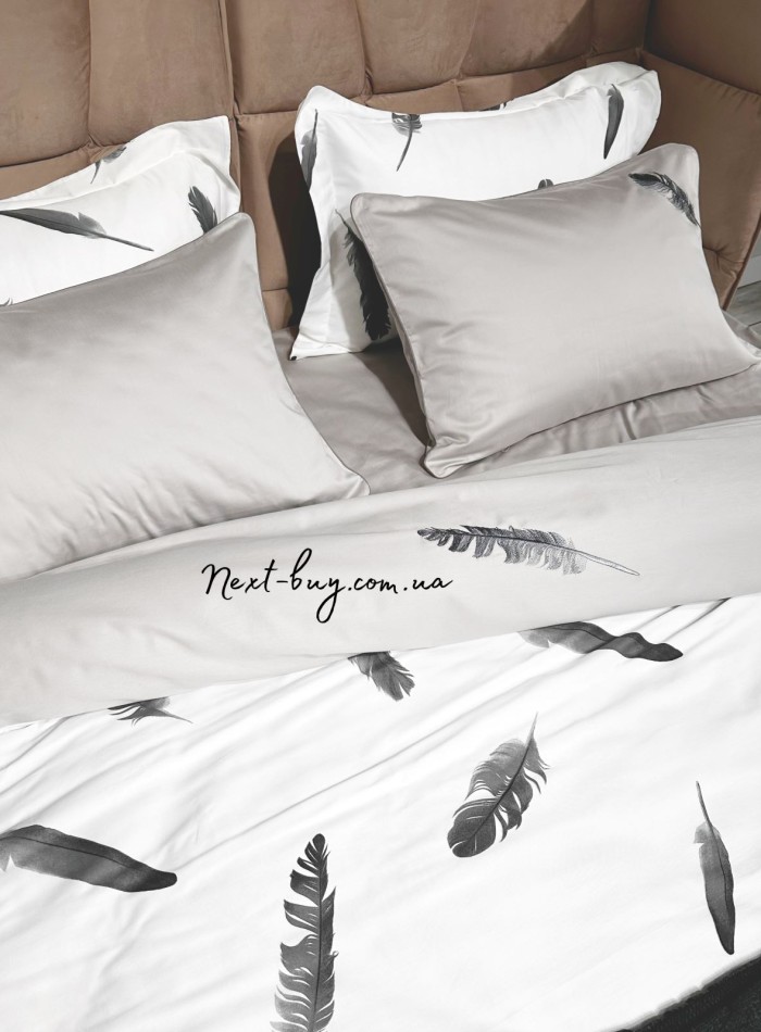 Maison Dor Plumes Double Duvet Set Grey постельное белье евро размер сатин с вышивкой — изображение 8