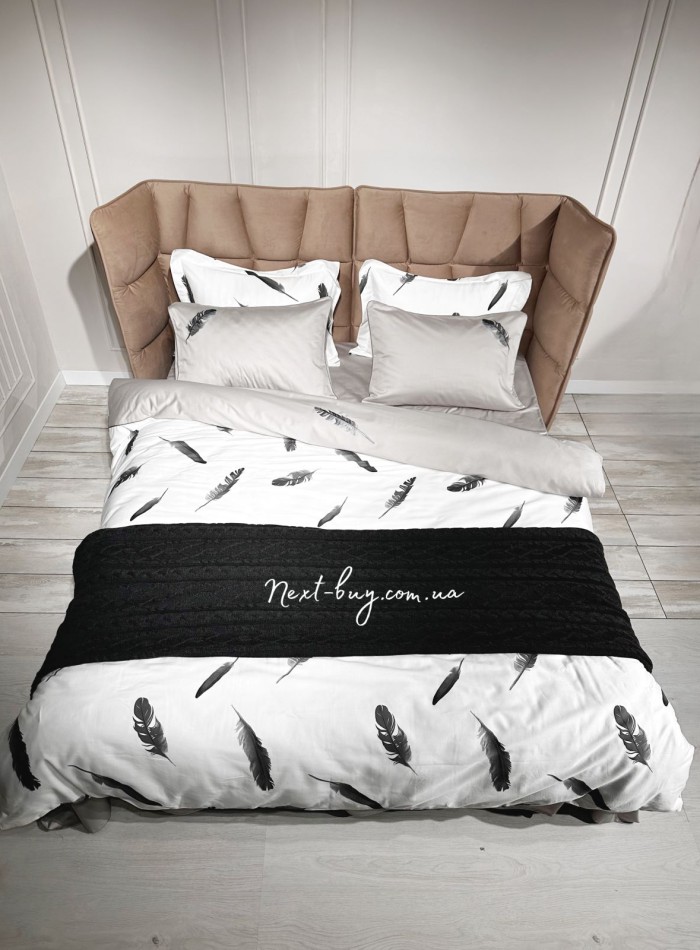 Maison Dor Plumes Double Duvet Set Grey постельное белье евро размер сатин с вышивкой — изображение 5