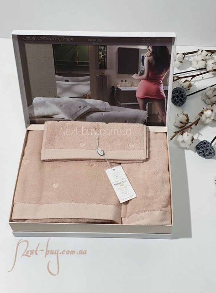 Maison D'or Soft Hearts nude Cotton набор полотенец хлопок — изображение 2
