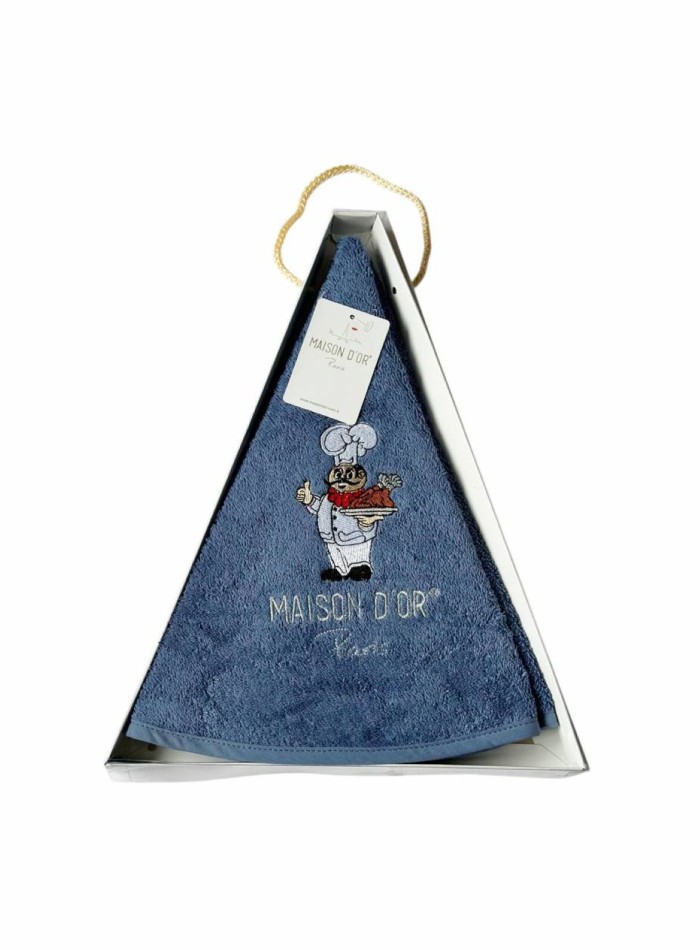 Maison D`or Maxi box круглое махровое кухонное полотенце 1шт 70х70 хлопок синий — изображение 2