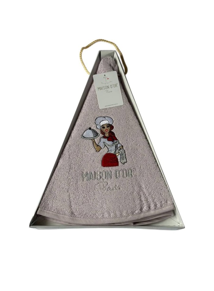 Maison D`or Maxi box круглое махровое кухонное полотенце 1шт 70х70 хлопок сиреневый — изображение 2