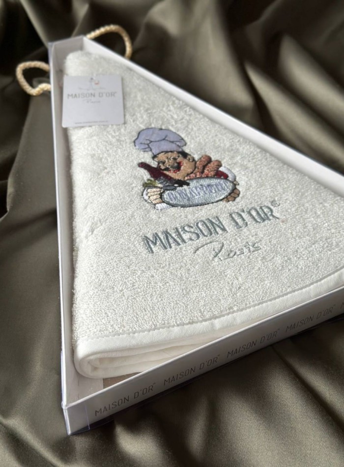 Maison D`or Maxi box круглое кухонное полотенце 1шт 70х70 хлопок кремовый — изображение 2