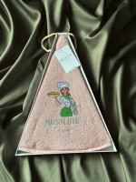 Maison D`or Maxi box круглое махровое кухонное полотенце 1шт 70х70 хлопок розовый — изображение 6