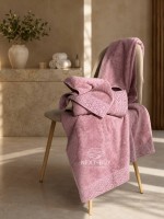 Maison Dor Naturella набор полотенец 3шт 30х50 50х90 70х140 махра с кружевом светло-фиолетовый
