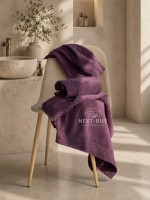 Maison Dor Naturella набор полотенец 3шт 30х50 50х90 70х140 махра с кружевом фиолетовый — изображение 3