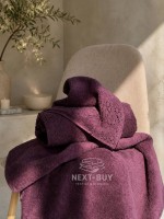 Maison Dor Naturella набор полотенец 3шт 30х50 50х90 70х140 махра с кружевом фиолетовый — изображение 4