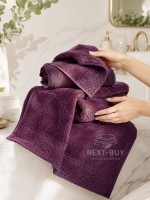 Maison Dor Naturella набор полотенец 3шт 30х50 50х90 70х140 махра с кружевом фиолетовый — изображение 6