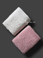 Maison Dor New Trendy набір рушників 2шт 50 * 100 махра з мереживом крем \ рожевий