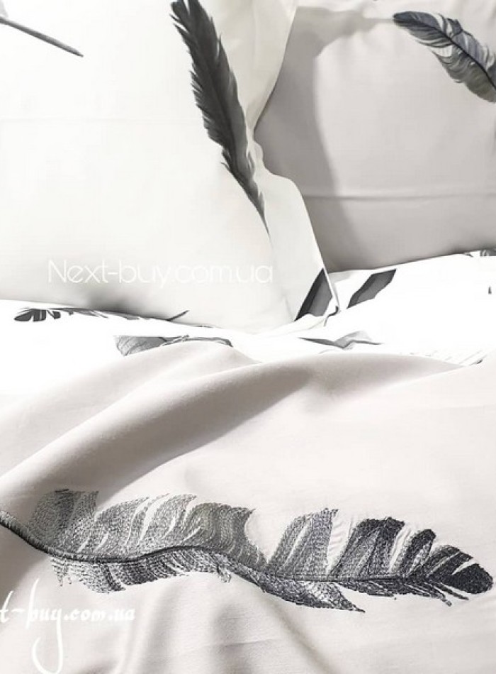 Maison Dor Plumes Double Duvet Set Grey постельное белье евро размер сатин с вышивкой — изображение 7