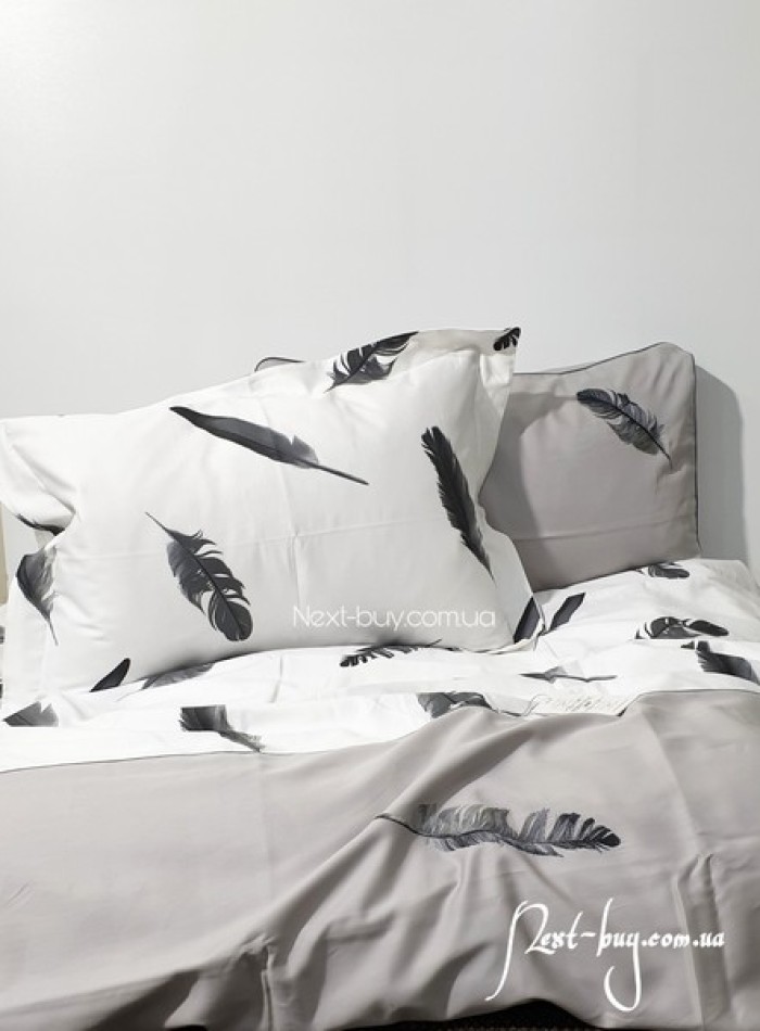 Maison Dor Plumes Double Duvet Set Grey постельное белье евро размер сатин с вышивкой — изображение 6