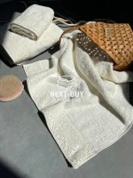 Maison Dor Naturella набор полотенец 3шт 30х50 50х90 70х140 махра с кружевом кремовый