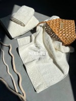 Maison Dor Naturella набор полотенец 3шт 30х50 50х90 70х140 махра с кружевом кремовый — изображение 2