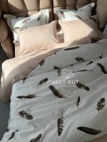 Maison Dor Plumes Double Duvet Set Beige постільна білизна євро розмір сатин з вишивкою - Зображення 9