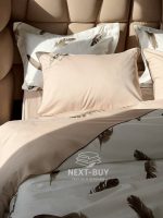Maison Dor Plumes Double Duvet Set Beige постільна білизна євро розмір сатин з вишивкою - Зображення 6