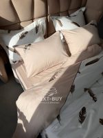 Maison Dor Plumes Double Duvet Set Beige постільна білизна євро розмір сатин з вишивкою - Зображення 4