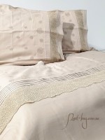 Maison D'or Roesia Estee Beige постельное белье евро 200х220 сатин с вышивкой