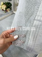 Maison D'or Roesia Estee Grey постільна білизна євро 200х220 сатин з вишивкою - Зображення 5
