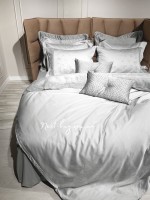 Maison D'or Roesia Estee Grey постільна білизна євро 200х220 сатин з вишивкою - Зображення 2