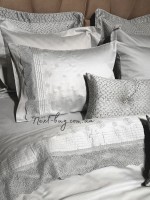Maison D'or Roesia Estee Grey постільна білизна євро 200х220 сатин з вишивкою